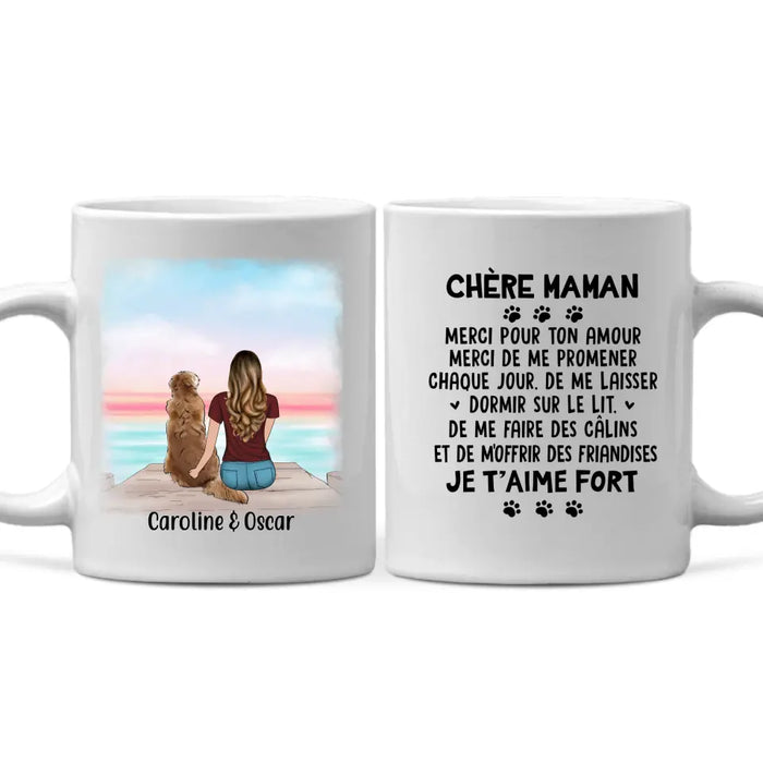 Chère Maman Merci Pour Ton Amour - Personalized Mug For Her, Dog/Cat Mom, Dog Lovers, Cat Lovers