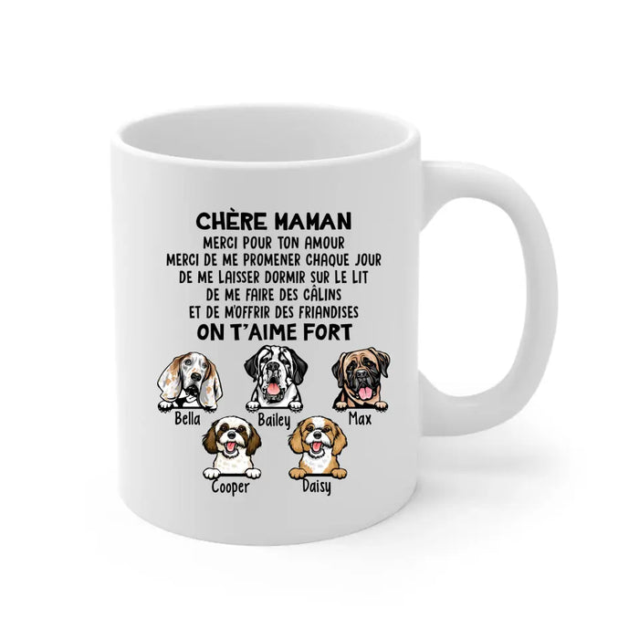 Chère Maman On T'aime Fort  - Personalized Mug For Dog Lovers, For Dog Mom