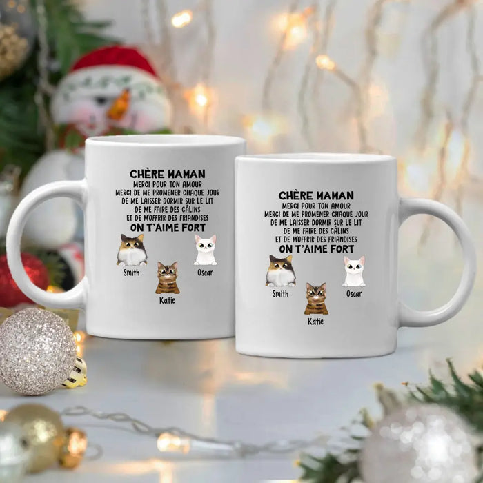 Chère Maman On T'aime Fort  - Personalized Mug For Cat Lovers, For Cat Mom