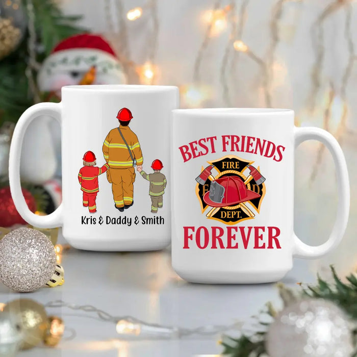 Best Fiends Forever - Personalized Gifts Custom Firefighters Mug for Family, Firefighters