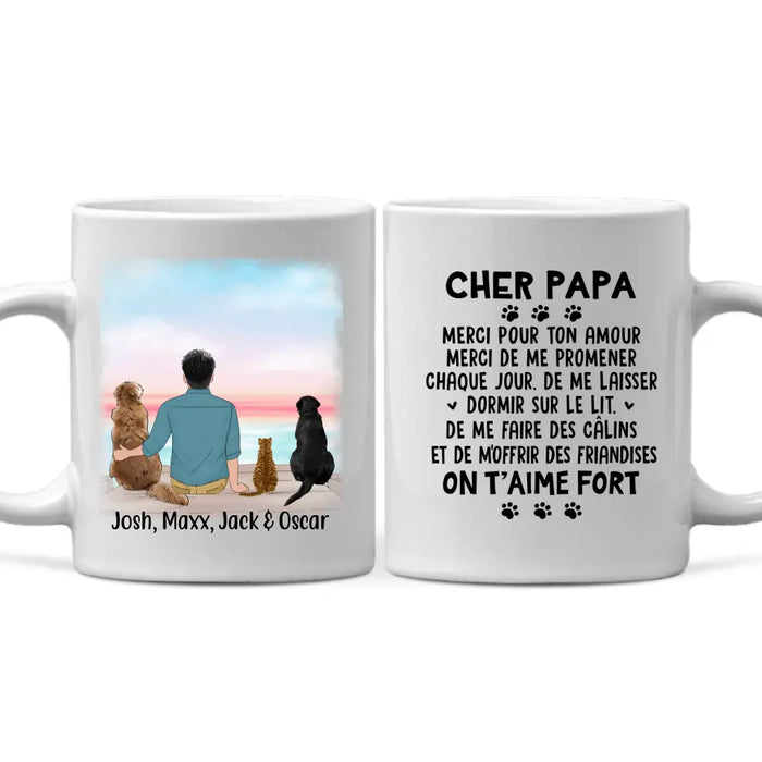 Chère Papa, Merci Pour Ton Amour - Personalized Gifts Custom Dog Mug for Dog Dad, Dog Lovers