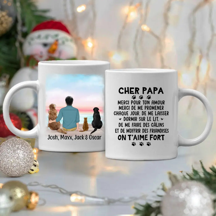 Chère Papa, Merci Pour Ton Amour - Personalized Gifts Custom Dog Mug for Dog Dad, Dog Lovers