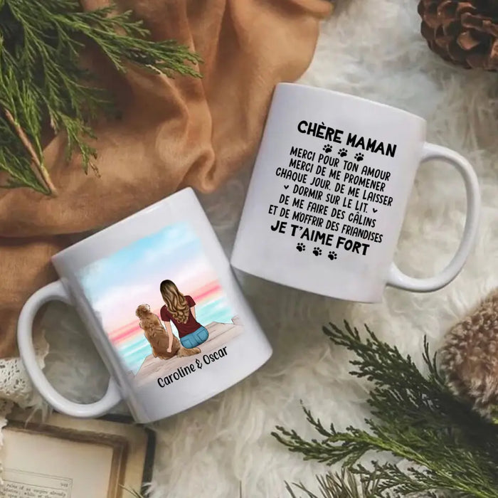 Chère Maman Merci Pour Ton Amour - Personalized Mug For Her, Dog/Cat Mom, Dog Lovers, Cat Lovers