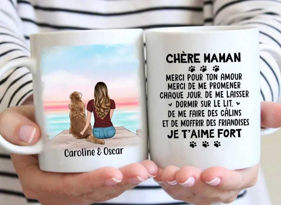 Chère Maman Merci Pour Ton Amour - Personalized Mug For Her, Dog/Cat Mom, Dog Lovers, Cat Lovers