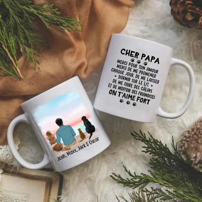 Chère Papa, Merci Pour Ton Amour - Personalized Gifts Custom Dog Mug for Dog Dad, Dog Lovers