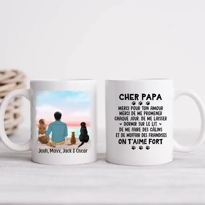 Chère Papa, Merci Pour Ton Amour - Personalized Gifts Custom Dog Mug for Dog Dad, Dog Lovers