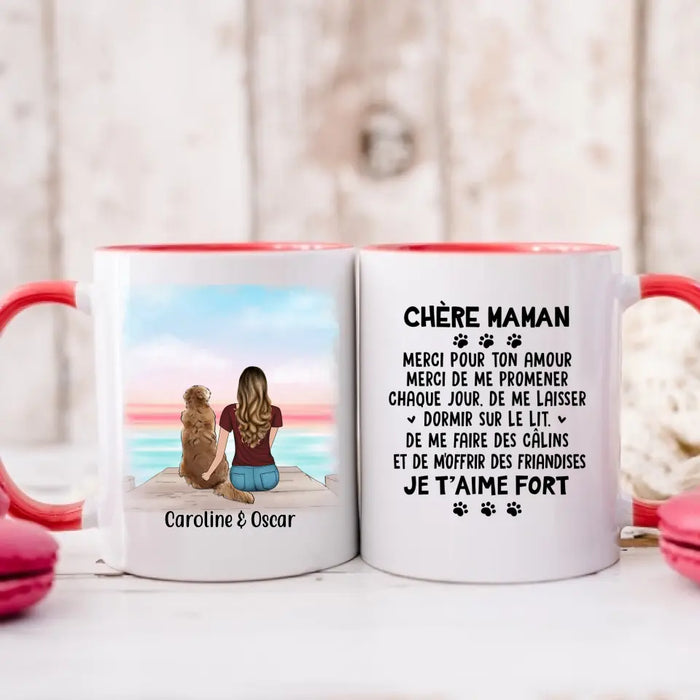 Chère Maman Merci Pour Ton Amour - Personalized Mug For Her, Dog/Cat Mom, Dog Lovers, Cat Lovers