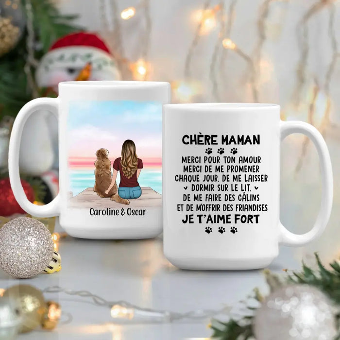 Chère Maman Merci Pour Ton Amour - Personalized Mug For Her, Dog/Cat Mom, Dog Lovers, Cat Lovers