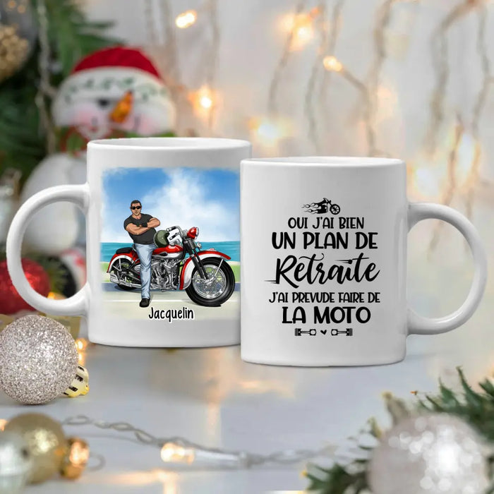 J'ai Prevude Faire De La Moto - Personalized Mug For Grandpa, Motorcycle Lovers