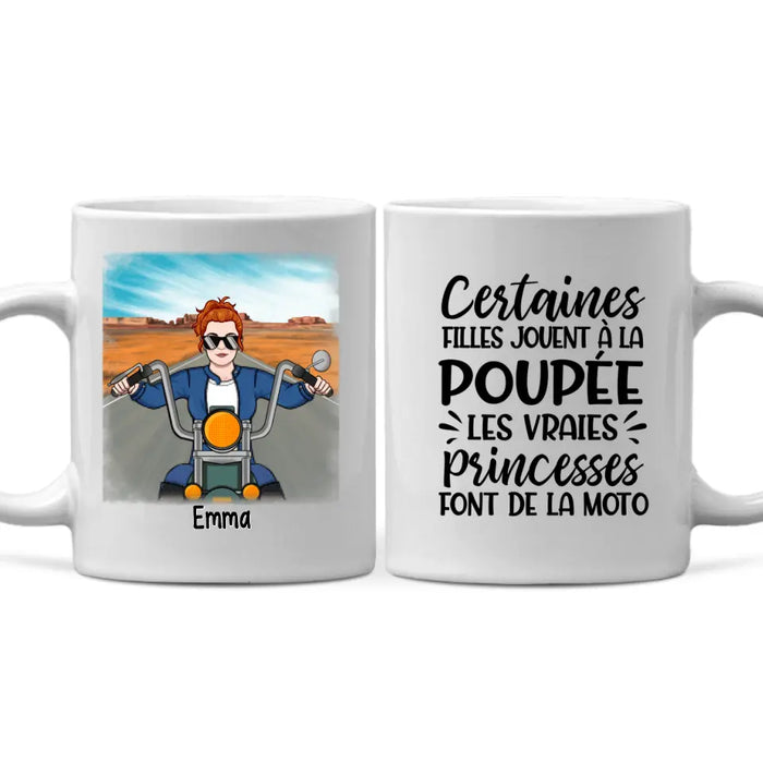 Les Vraies Princesses Font De La Moto - Personalized Mug For Her, Motorcycle Lovers