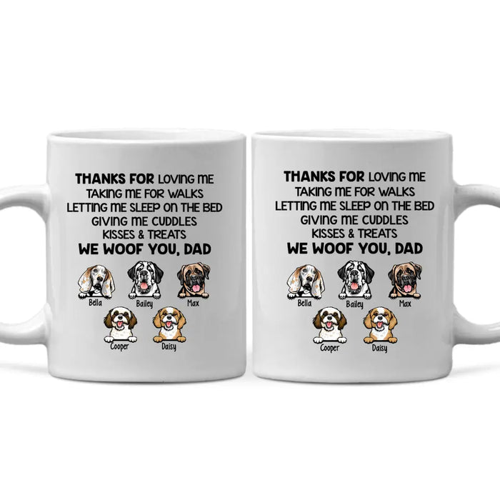 Thanks for Loving Me - Personalized Gifts Custom Dog Mug for Dog Dad, Dog Lovers