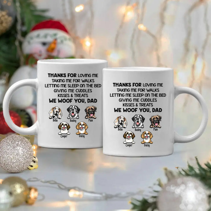 Thanks for Loving Me - Personalized Gifts Custom Dog Mug for Dog Dad, Dog Lovers