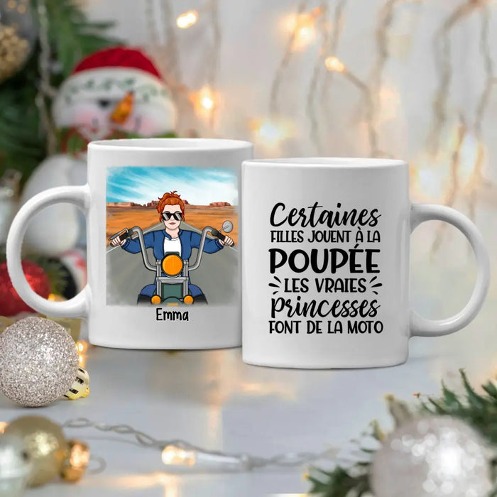 Les Vraies Princesses Font De La Moto - Personalized Mug For Her, Motorcycle Lovers