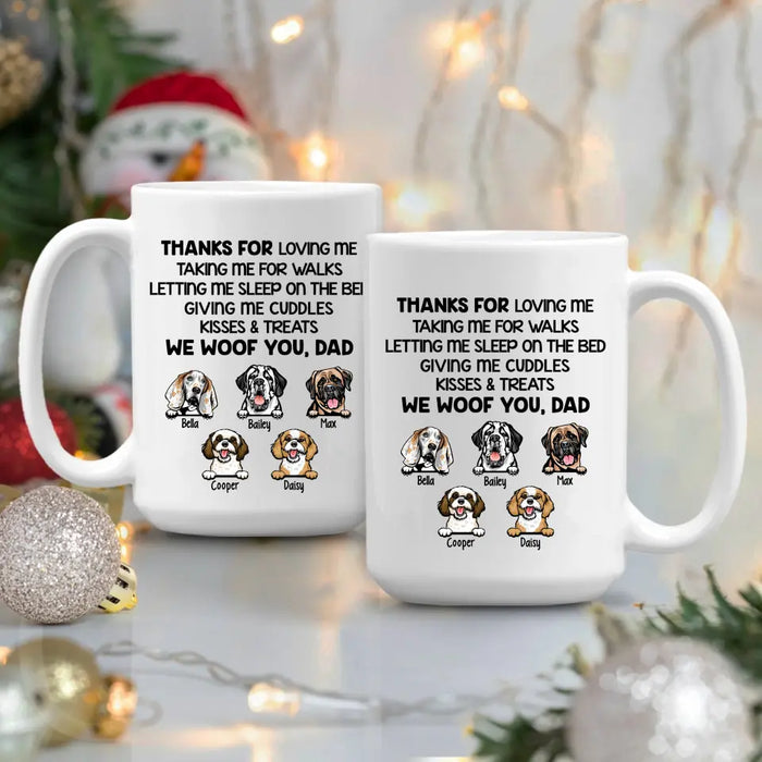 Thanks for Loving Me - Personalized Gifts Custom Dog Mug for Dog Dad, Dog Lovers