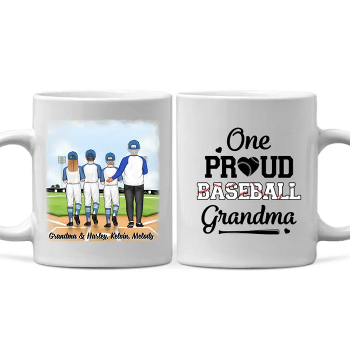 Up To 3 Kids My Favorite Baseball Player Calls Me Grandma - Personalized Mug For Grandma, Baseball