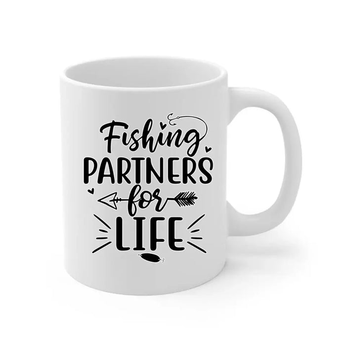 Fishing Partners For Life - Personalized Mug For Grandpa, Kid, Fishing