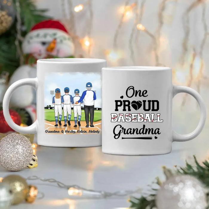 Up To 3 Kids My Favorite Baseball Player Calls Me Grandma - Personalized Mug For Grandma, Baseball