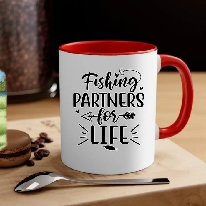 Fishing Partners For Life - Personalized Mug For Grandpa, Kid, Fishing