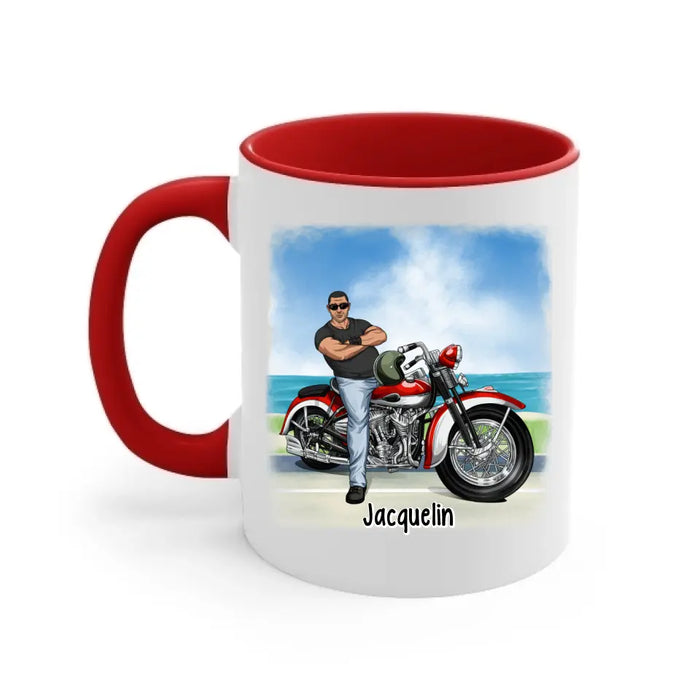 J'ai Prevude Faire De La Moto - Personalized Mug For Grandpa, Motorcycle Lovers