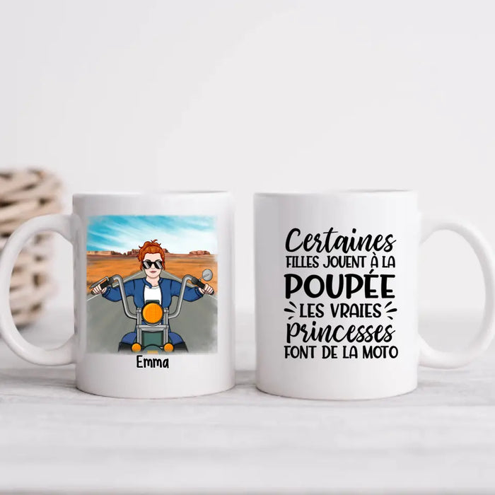 Les Vraies Princesses Font De La Moto - Personalized Mug For Her, Motorcycle Lovers