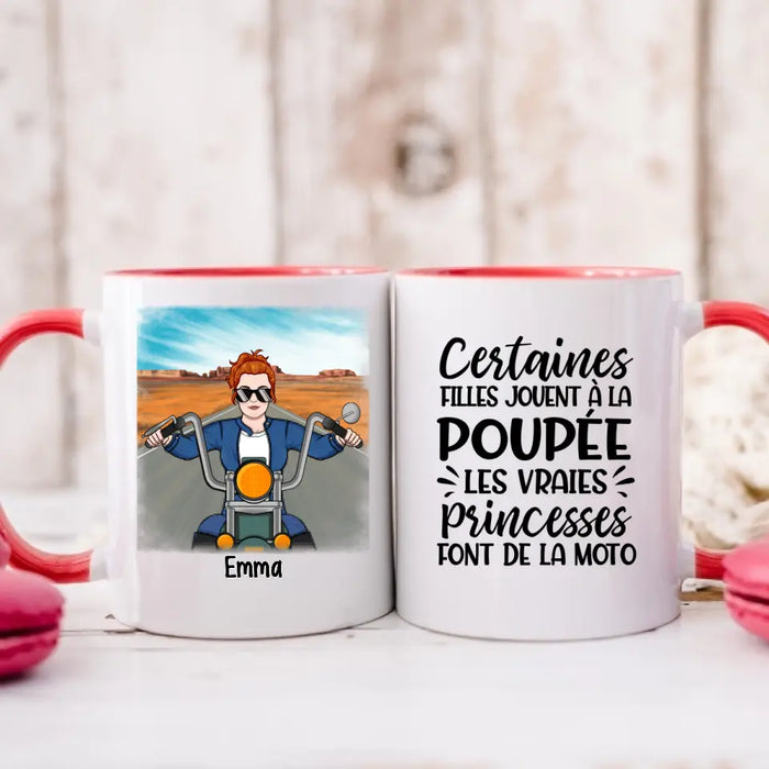 Les Vraies Princesses Font De La Moto - Personalized Mug For Her, Motorcycle Lovers