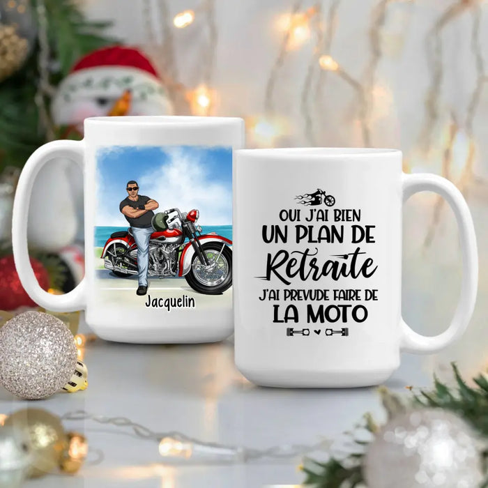 J'ai Prevude Faire De La Moto - Personalized Mug For Grandpa, Motorcycle Lovers