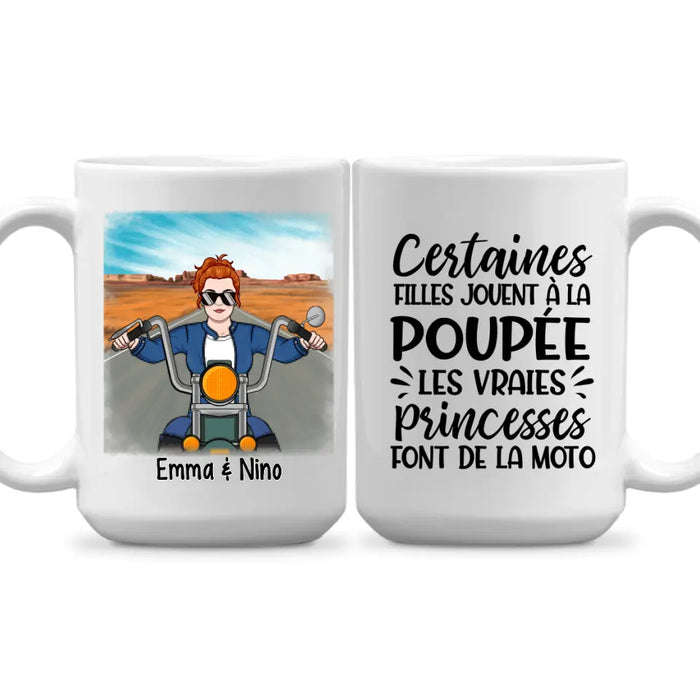 Les Vraies Princesses Font De La Moto - Personalized Mug For Her, Motorcycle Lovers