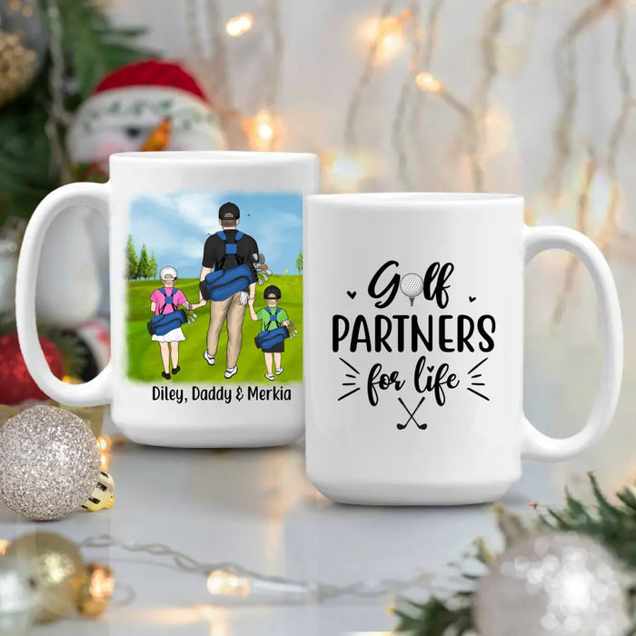 Golf Partners For Life - Personalized Mug For Family , Dad, Kids, Golf