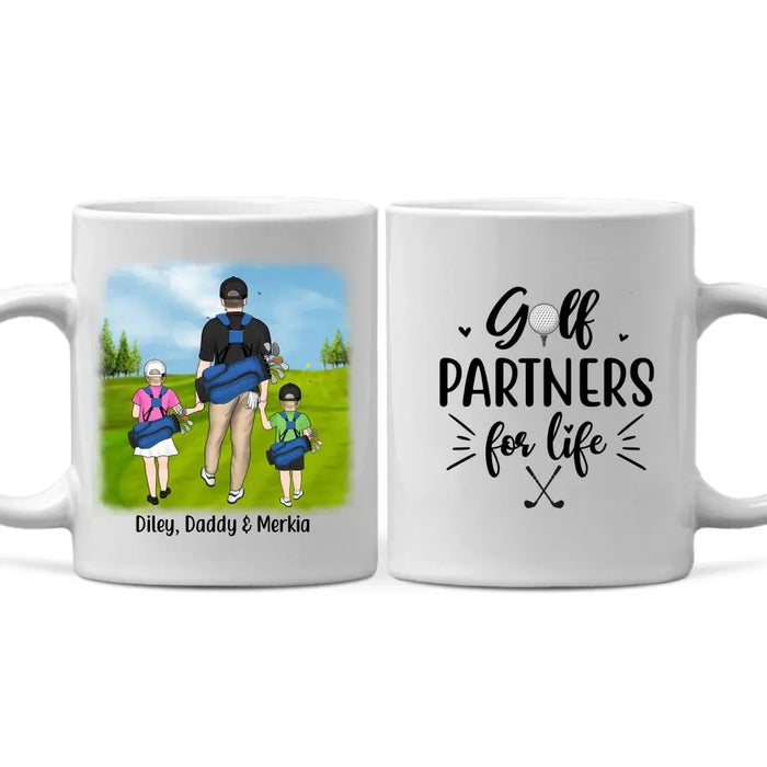 Golf Partners For Life - Personalized Mug For Family , Dad, Kids, Golf