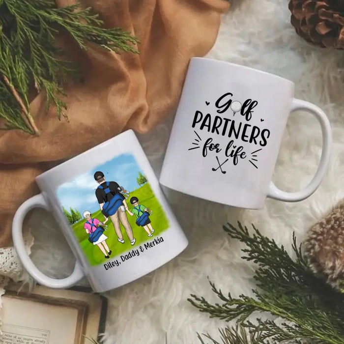 Golf Partners For Life - Personalized Mug For Family , Dad, Kids, Golf