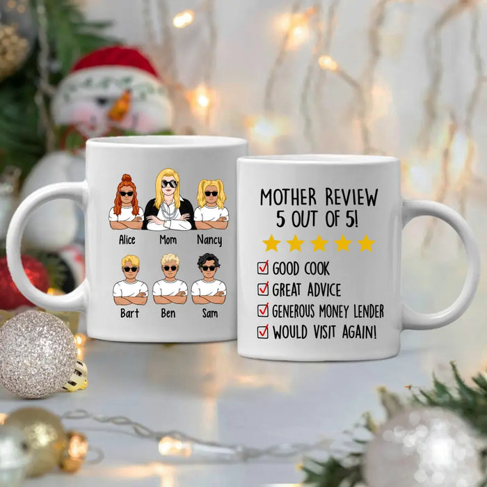 Up To 5 Kids Mother Review 5 Out Of 5 - Personalized Mug For Her, Mom