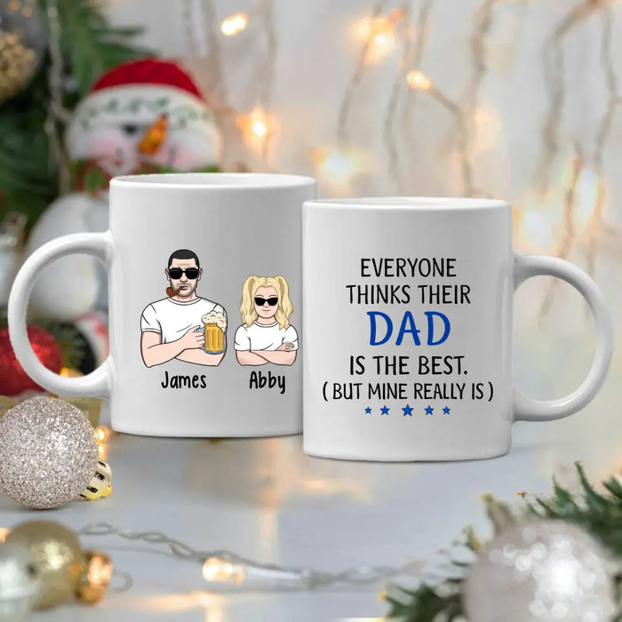 Dad Is the Best - Personalized Gifts Custom Mug for Him for Dad for Him