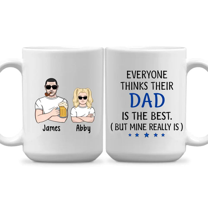 Dad Is the Best - Personalized Gifts Custom Mug for Him for Dad for Him