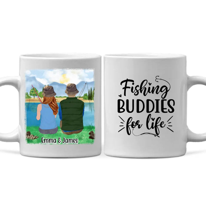 Fishing Buddies For Life - Personalized Mug For Couples, Friends, Family, Fishing