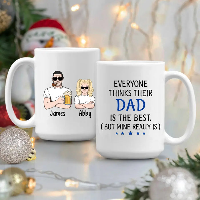 Dad Is the Best - Personalized Gifts Custom Mug for Him for Dad for Him