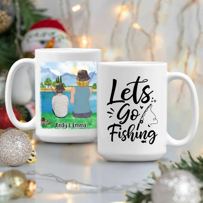 Let's Go Fishing Mom & Kids - Personalized Mug For Mom, Kids, Family, Fishing