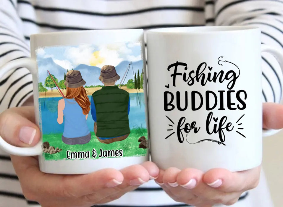 Fishing Buddies For Life - Personalized Mug For Couples, Friends, Family, Fishing