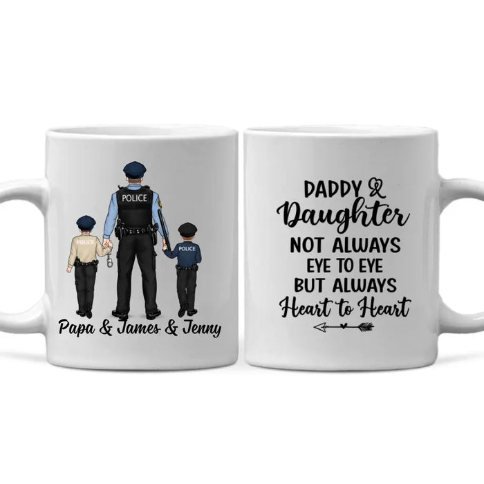 Daddy and Daughter - Personalized Gifts Custom Police Officer Mug for Dad, Police Officer Gifts