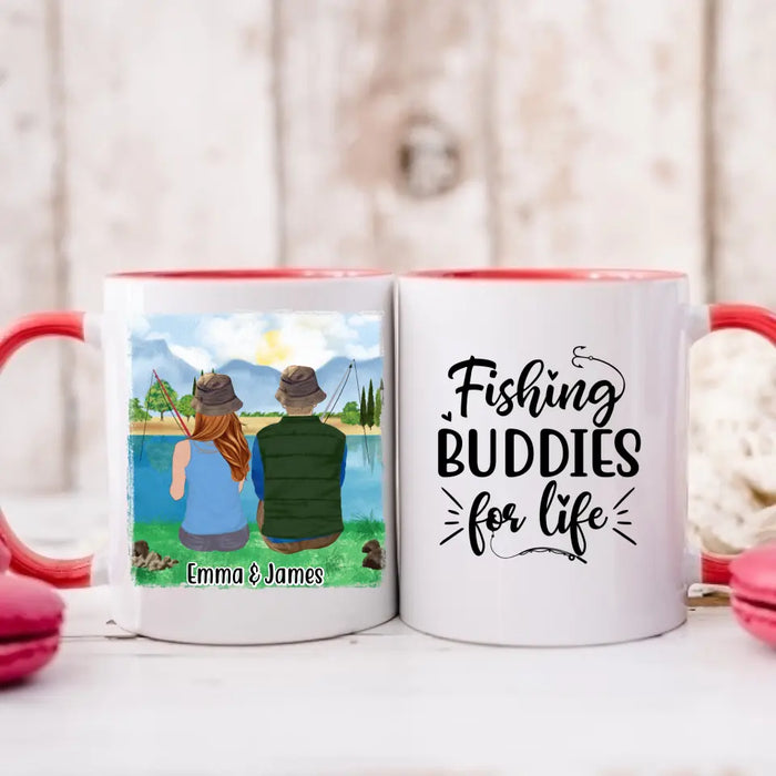 Fishing Buddies For Life - Personalized Mug For Couples, Friends, Family, Fishing