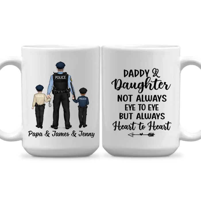 Daddy and Daughter - Personalized Gifts Custom Police Officer Mug for Dad, Police Officer Gifts