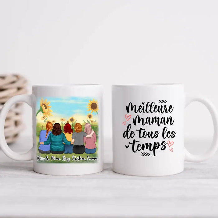 Meilleure Maman De Tous Les Temps - Personalized Mug For Her, Mom, Mother's Day