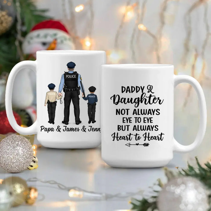 Daddy and Daughter - Personalized Gifts Custom Police Officer Mug for Dad, Police Officer Gifts