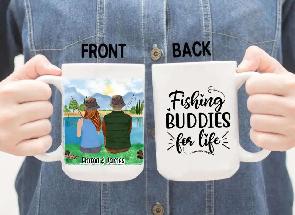 Fishing Buddies For Life - Personalized Mug For Couples, Friends, Family, Fishing