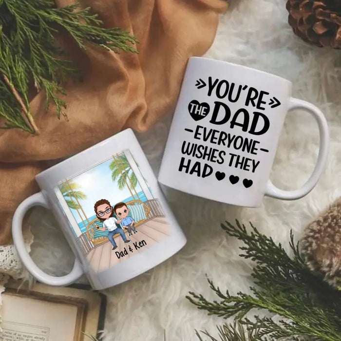 Up To 3 Kids You're The Dad Everyone Wishes They Had - Personalized Mug For Dad, Father's Day