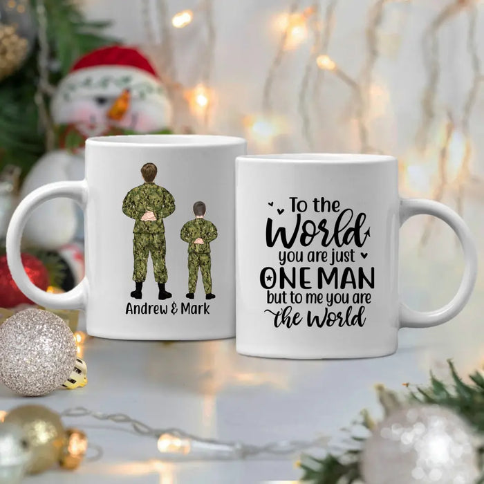 Military Father And Kids - Personalized Mug For Dad, Father's Day