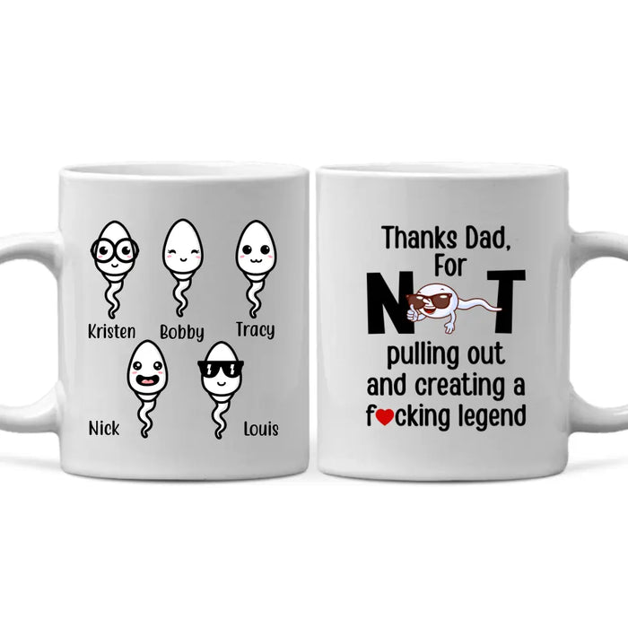 Happy Father's Day Thanks Dad For Creating A Legend - Personalized Mug For Dad, Father, Family