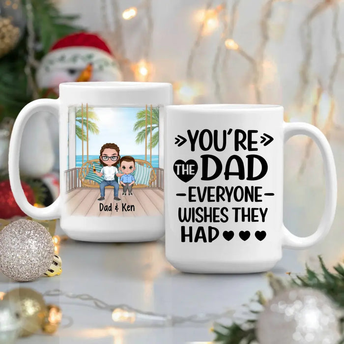 Up To 3 Kids You're The Dad Everyone Wishes They Had - Personalized Mug For Dad, Father's Day