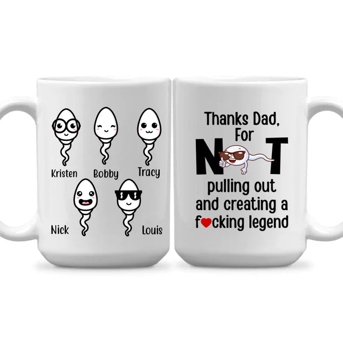 Happy Father's Day Thanks Dad For Creating A Legend - Personalized Mug For Dad, Father, Family