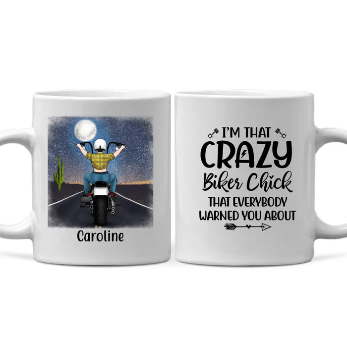 I'm That Crazy Biker Chick - Personalized Mug For Her, Motorcycle Lovers