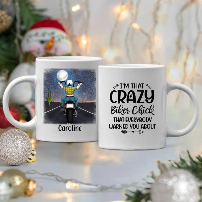 I'm That Crazy Biker Chick - Personalized Mug For Her, Motorcycle Lovers